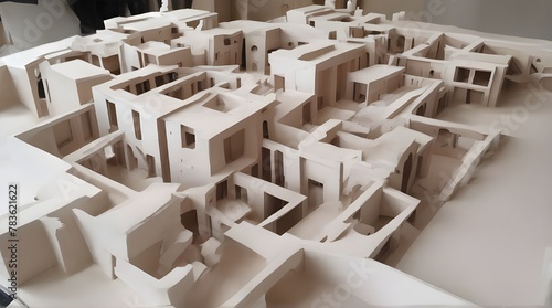 MDF architectural model house. generative.ai photo