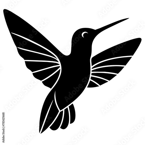 Flying Hummingbird silhouette. Hummingbird Logo design concept is isolated on a white background. Hummingbird Vector Illustration
