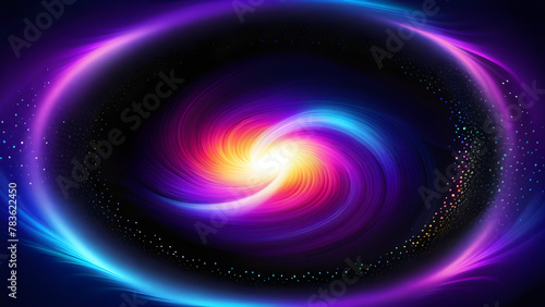 Enigmatic Indigo Black Hole Backdrop, Hypnotic Cosmic Scene, Celestial Abyss Illustration, Radiant Galactic Phenomenon(Generative AI)