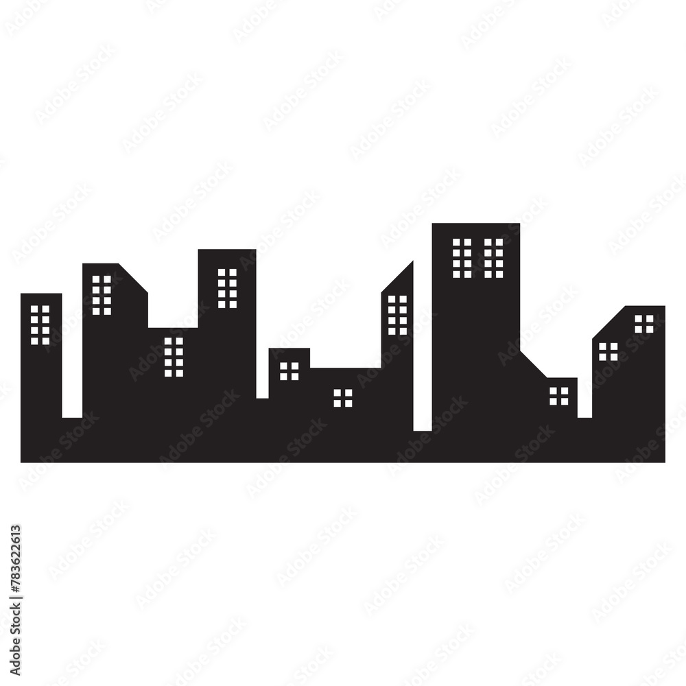Naklejka premium city silhouette element transparent background