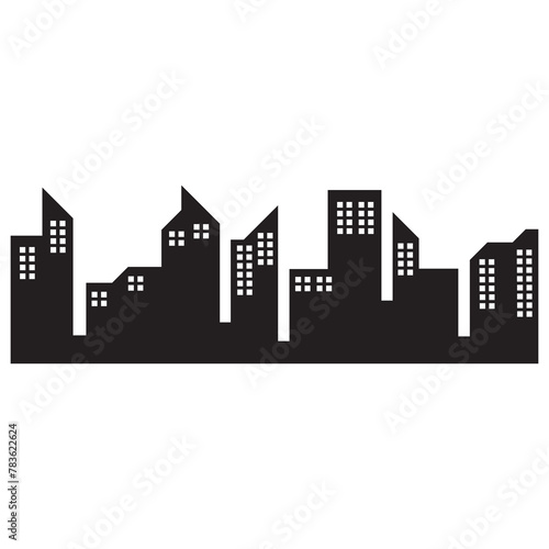 city silhouette element transparent background