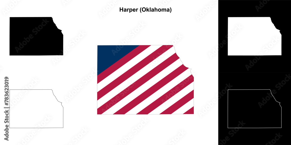 Harper County (Oklahoma) outline map set Harper County (Oklahoma) outline map set