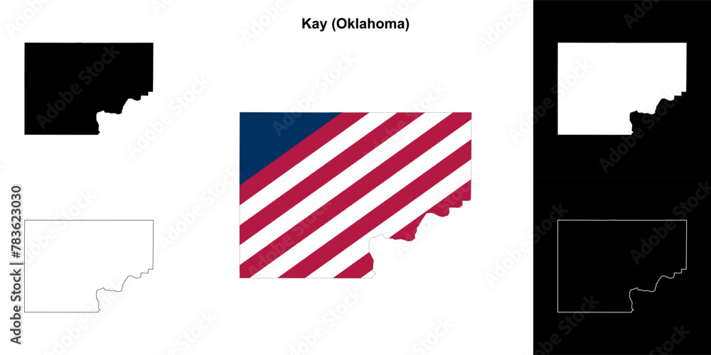 Naklejka premium Kay County (Oklahoma) outline map set