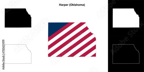 Harper County (Oklahoma) outline map set