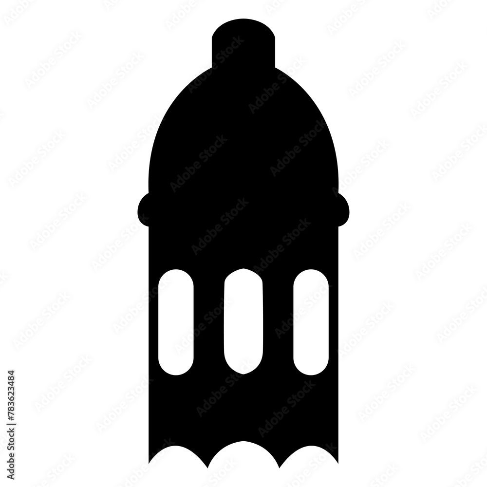 Obraz premium silhouette islamic lantern icon transparent background