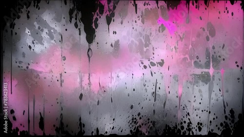 animated spotted pink gray background in a black frame with creepy smudges. looped seamless background. ai. photo