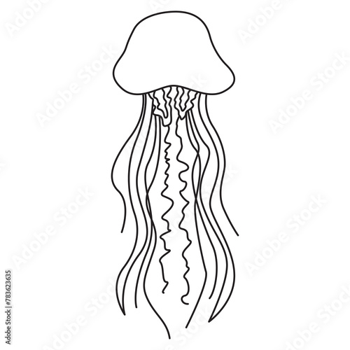 jellyfish doodle icon transparent background