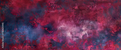 Indigo mist forming enchanting patterns against a canvas painted in shades of rustic red.