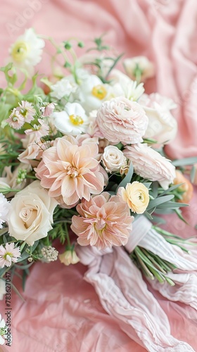 Soft pastel tones on a pink backdrop evoke the romance of Italy AI generated illustration