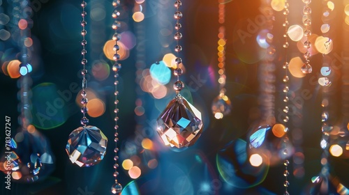 Sparkling crystals suspended in mid-air AI generated illustration