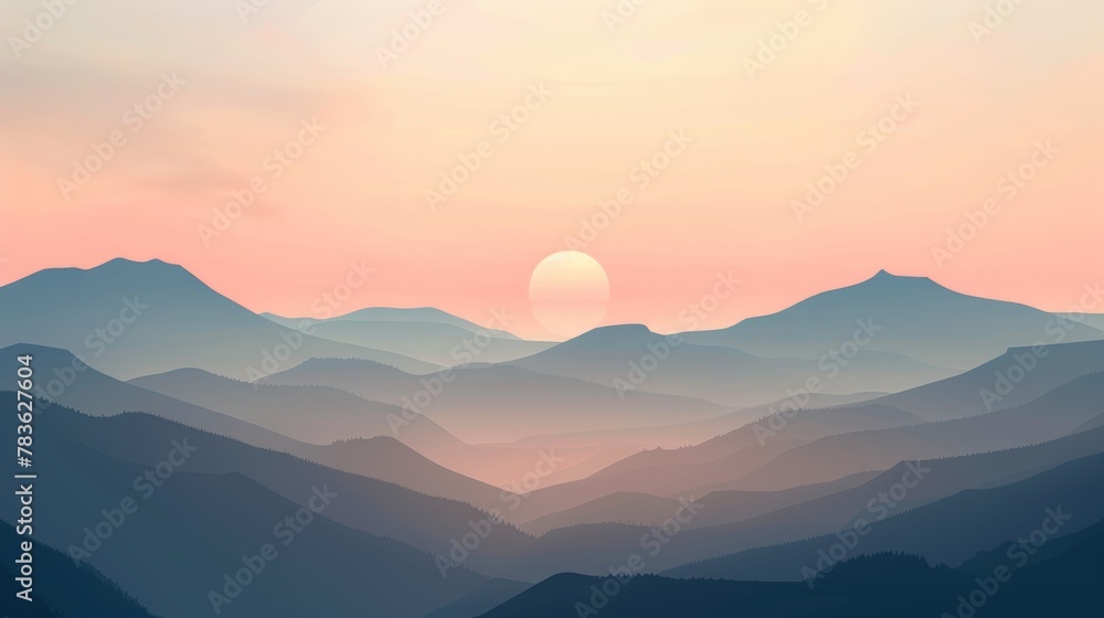 Subtle gradients creating a serene atmosphere  AI generated illustration