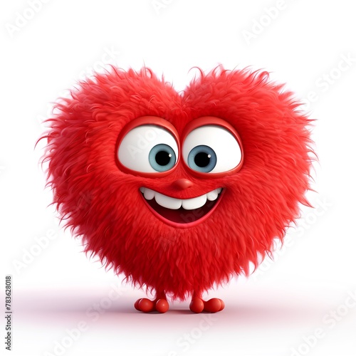 a red heart character is smiling and waving in the air