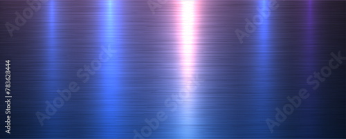 Purple blue metallic texture with brushed metal pattern, shiny steel industrial and technology background.