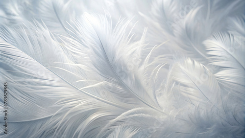 Soft White Feathers Texture with White Background