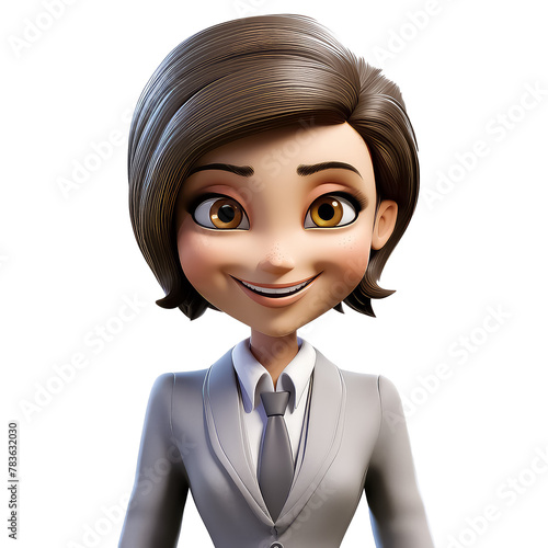 cartoon business woman isolated on white background