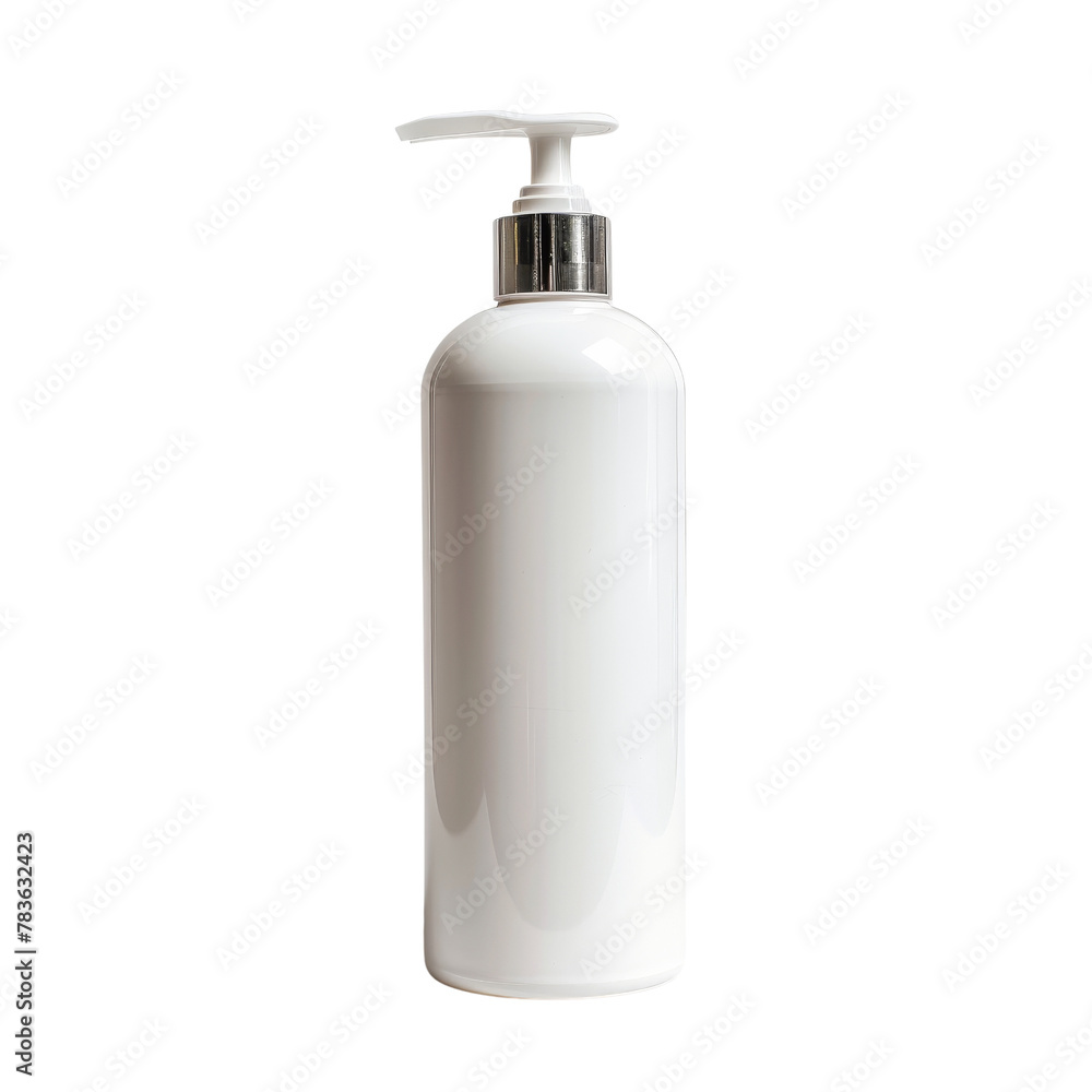 White Pump Dispenser Bottle for Liquid Soap or Lotion, Representing the Concept of Personal Hygiene and Skincare. White Pump Dispenser Bottle for Liquid Soap or Lotion, Representing the Concept of Personal Hygiene and Skincare.