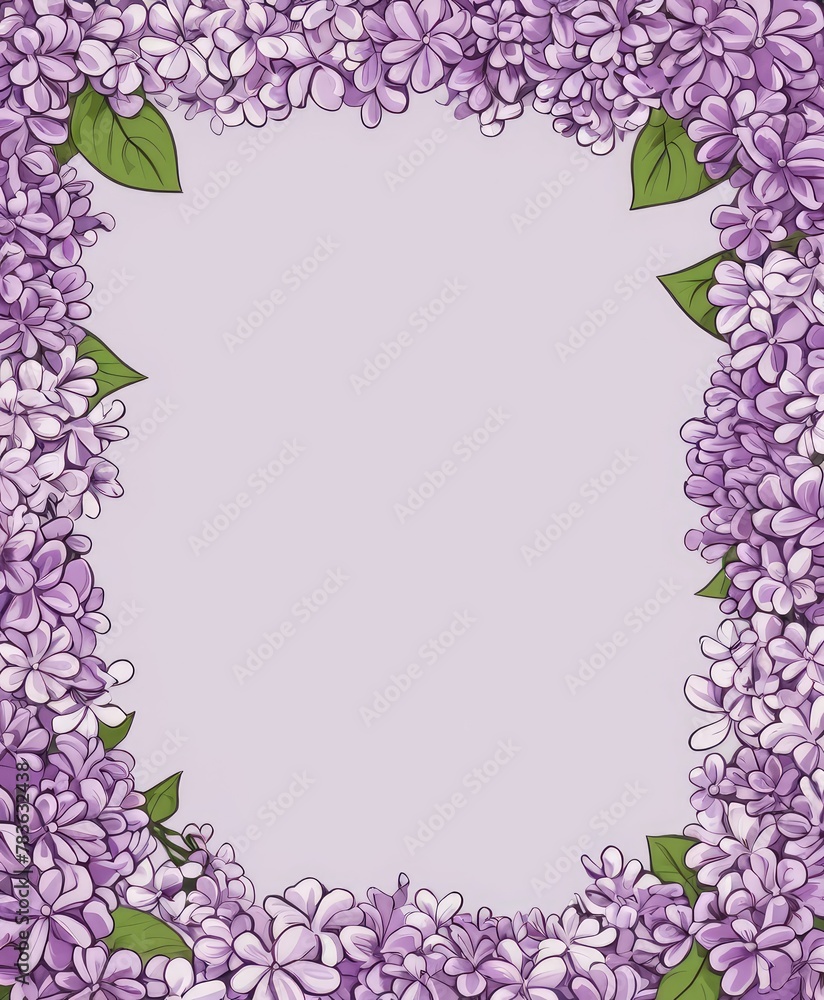 Embrace tranquility with our artistic lavender floral frame drawing. Customizable area invites your content, creating a serene ambiance