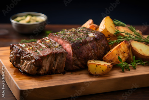 Chuck roast on a farmers market stand