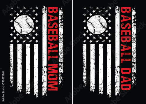 Baseball Mom Design. Baseball Dad Design. 