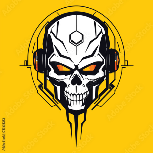edgy robot head vector illustration
