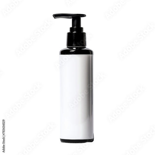 Blank White Lotion Dispenser Bottle with Black Pump, Highlighting the Concept of Cleanliness and Personal Care.