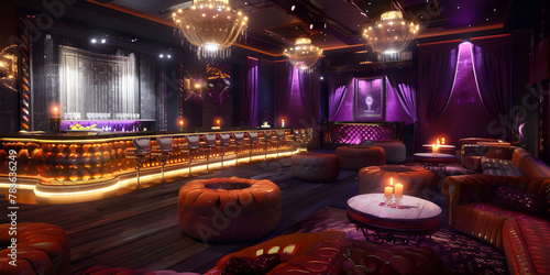 Elite Nightclub VIP Lounge Background  Exclusive VIP Area in Nightclub - Ai Generated