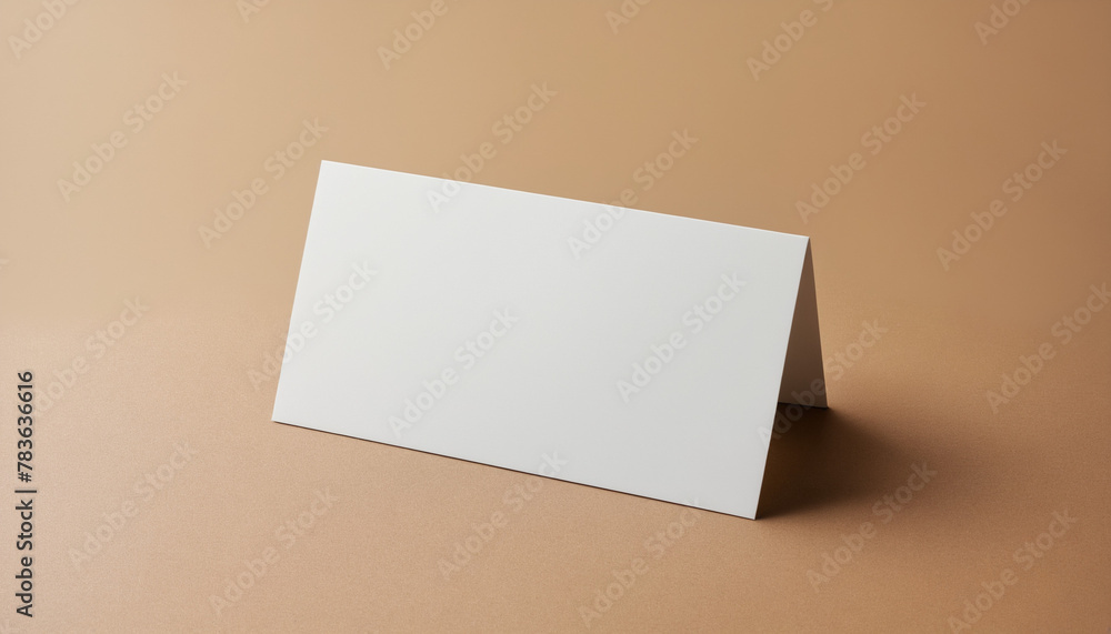 Empty blank mockup of folded paper card with copy space Empty blank mockup of folded paper card with copy space