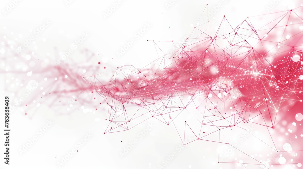 Naklejka premium abstract red and white virtual network - connectivity backdrop illustration