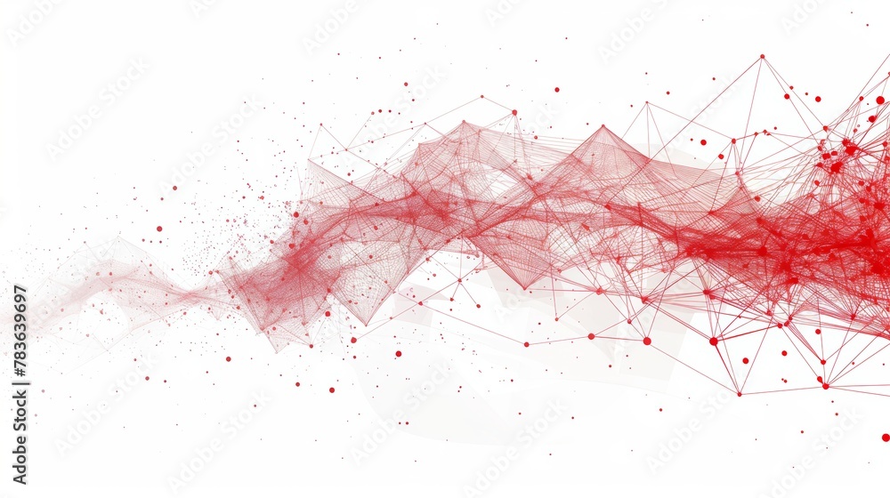 abstract red and white virtual network - connectivity backdrop illustration