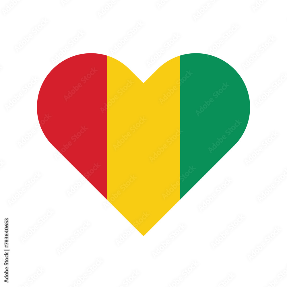 Fototapeta premium Guinea national flag vector illustration. Guinea Heart flag.