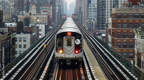 The citys subway system is a marvel of technology with trains that run on magnetic tracks   AI generated illustration photo