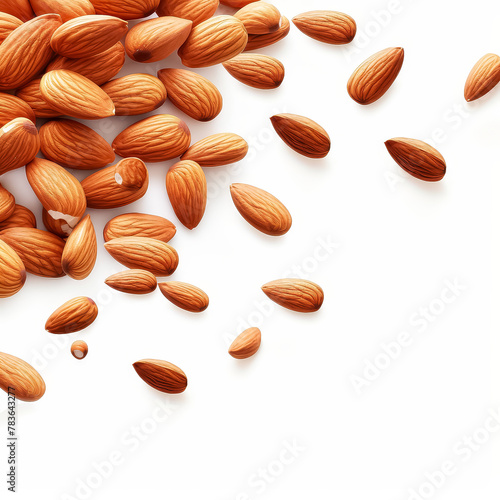 A close up of a pile of almonds