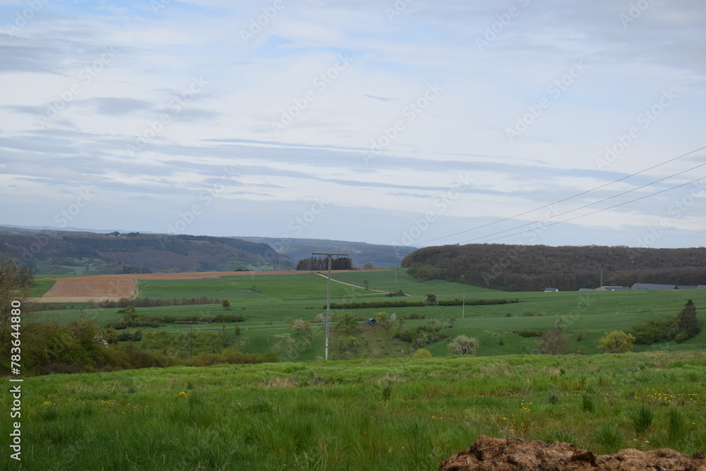rural landscape on the hills above Echternach, Luxembourg