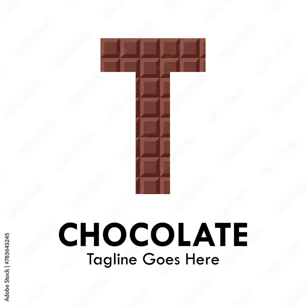 t letter with chocolate design logo template illustration t letter with chocolate design logo template illustration