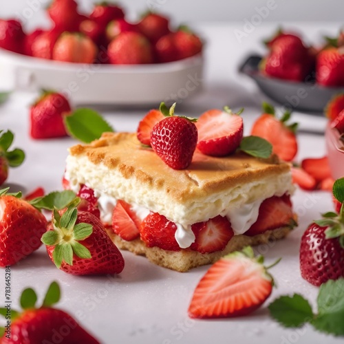 A delicious strawberry shortcake