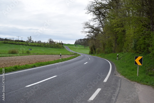 country road in rural Luxembourg during spring photo