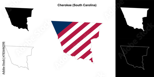 Cherokee County (South Carolina) outline map set