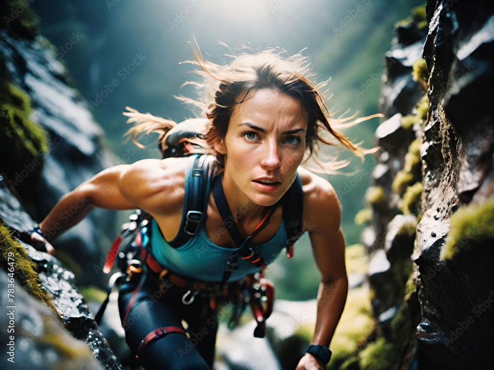 Obraz premium Portrait of woman doing outdoor sports