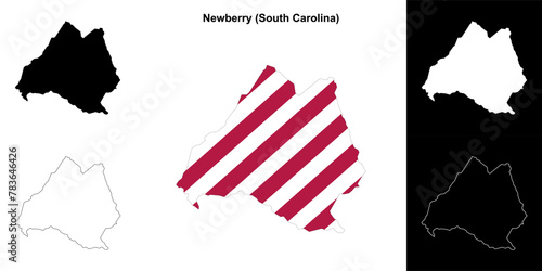 Newberry County (South Carolina) outline map set
