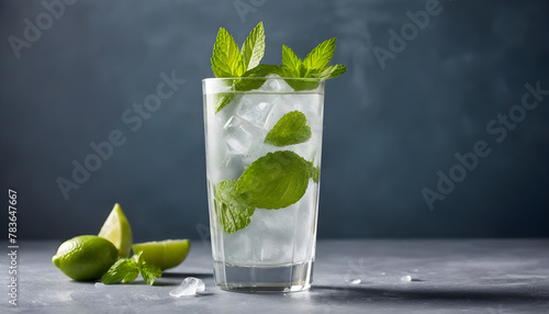 Cold ice lemonade with mint leaves 3