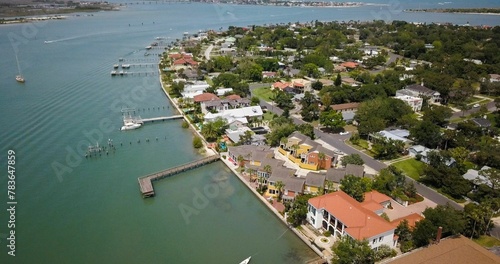 Aerial shot of the Anastasia island in Florida photo