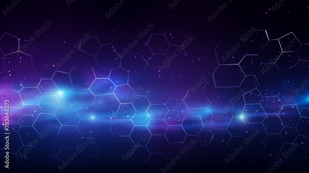 Obraz premium Abstract Hexagonal Pattern Background with Blue Gradient