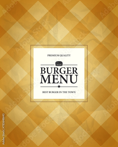 Burger menu on a retro style. Tablecloth background