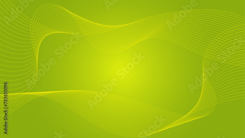 Abstract background with colorful wavy lines. Abstract green yellow gradient background design