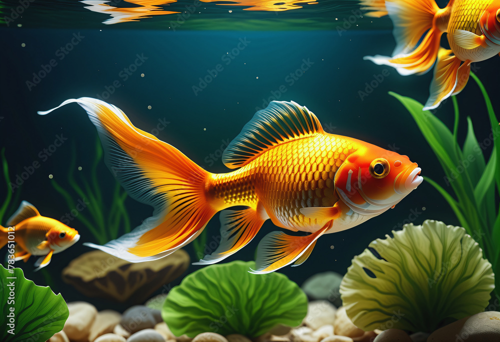 goldfish in fish tank