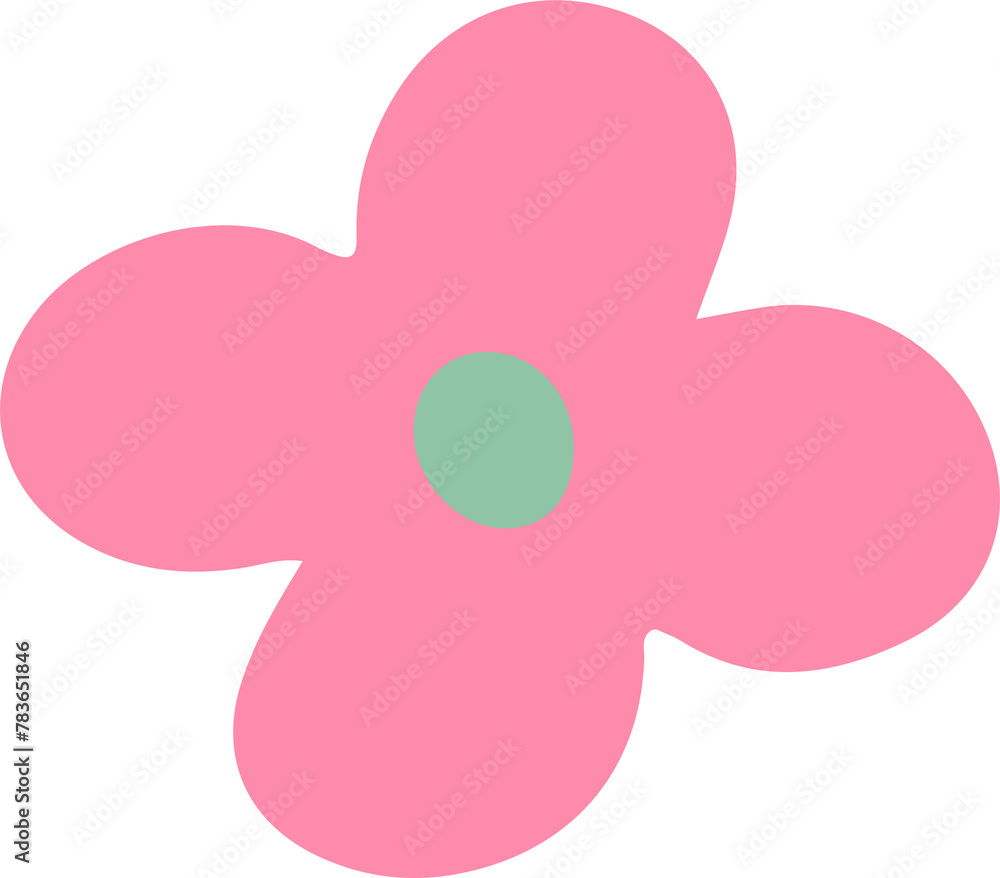 Flower flat vector illustration in doodle style. Flower flat vector illustration in doodle style.