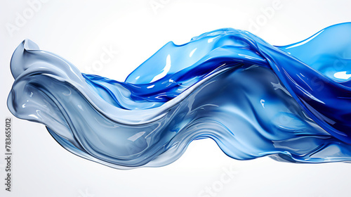 Dynamic blue liquid artwork. Abstract fluidity waves wallpaper. Artistic blue fluid cover. Silky sky blue ripples.