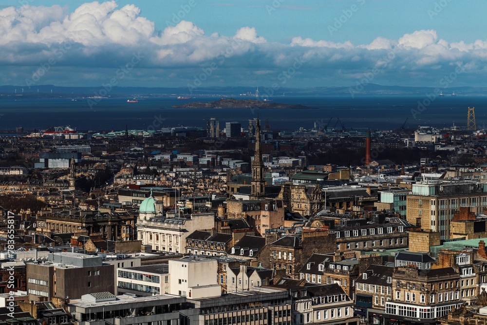 Cityscape of Edinburgh on a sunny day