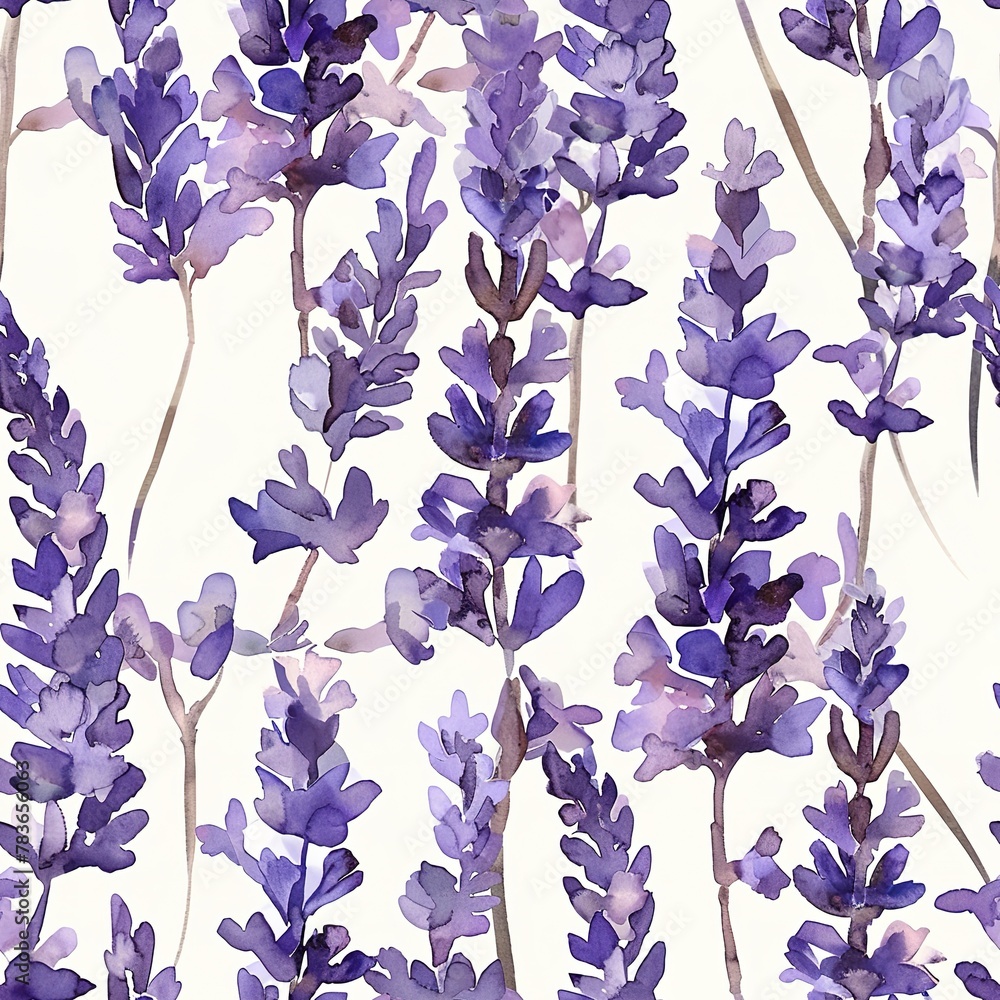 Watercolor lavender fields, seamless pattern, light and soothing. Seamless pattern, Fabric Pattern, Tumbler Wrap, Mug Wrap.	