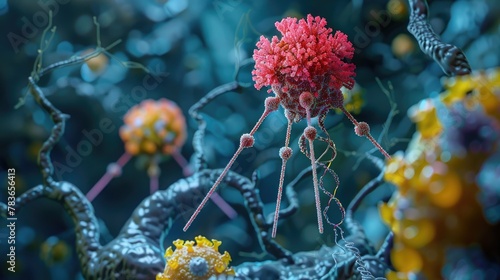 A 3D model of the T4 bacteriophage photo